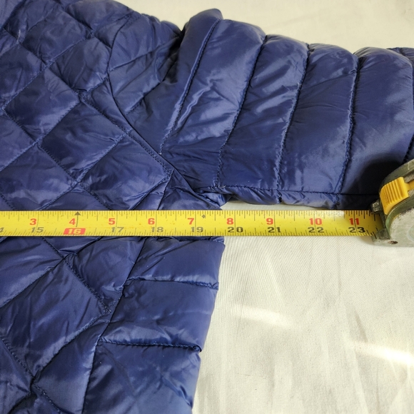 Lands End Elegant Blue Quilted Down  Puffer Jacket Small Winter - Picture 11 of 13